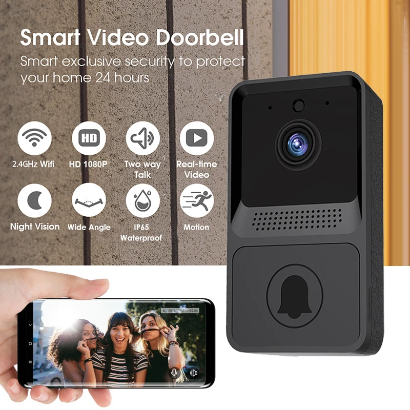 WIFI HD Smart Home Visual Doorbell High Resolution Security Video Camera Wireless Intercom Real-Time IR Night Vision Monitoring