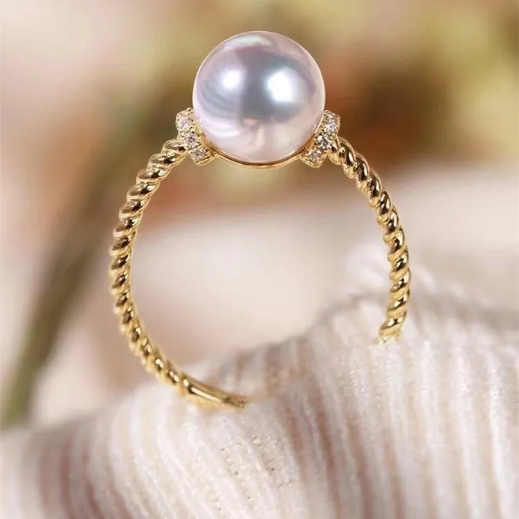 

New Arrival 925 Sterling Silver Adjustable Ring Mount Settings Findings Mountings Parts for 8-9mm Pearl Beads 5pcs/lot