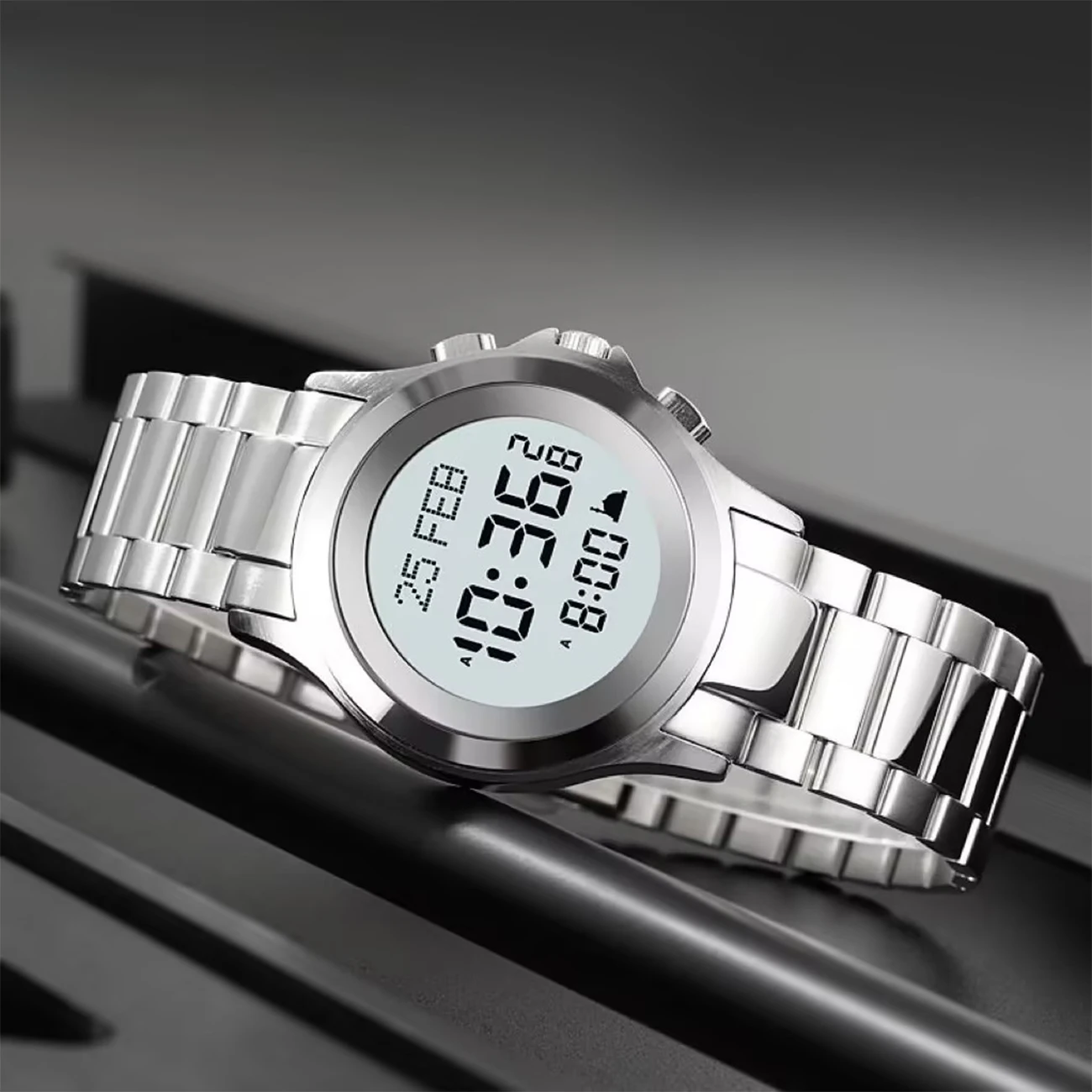 Muslim Azan Qibla Watch Fajr Prayer Reminder Arabic English Islamic Man and Woman Ramadan Gift