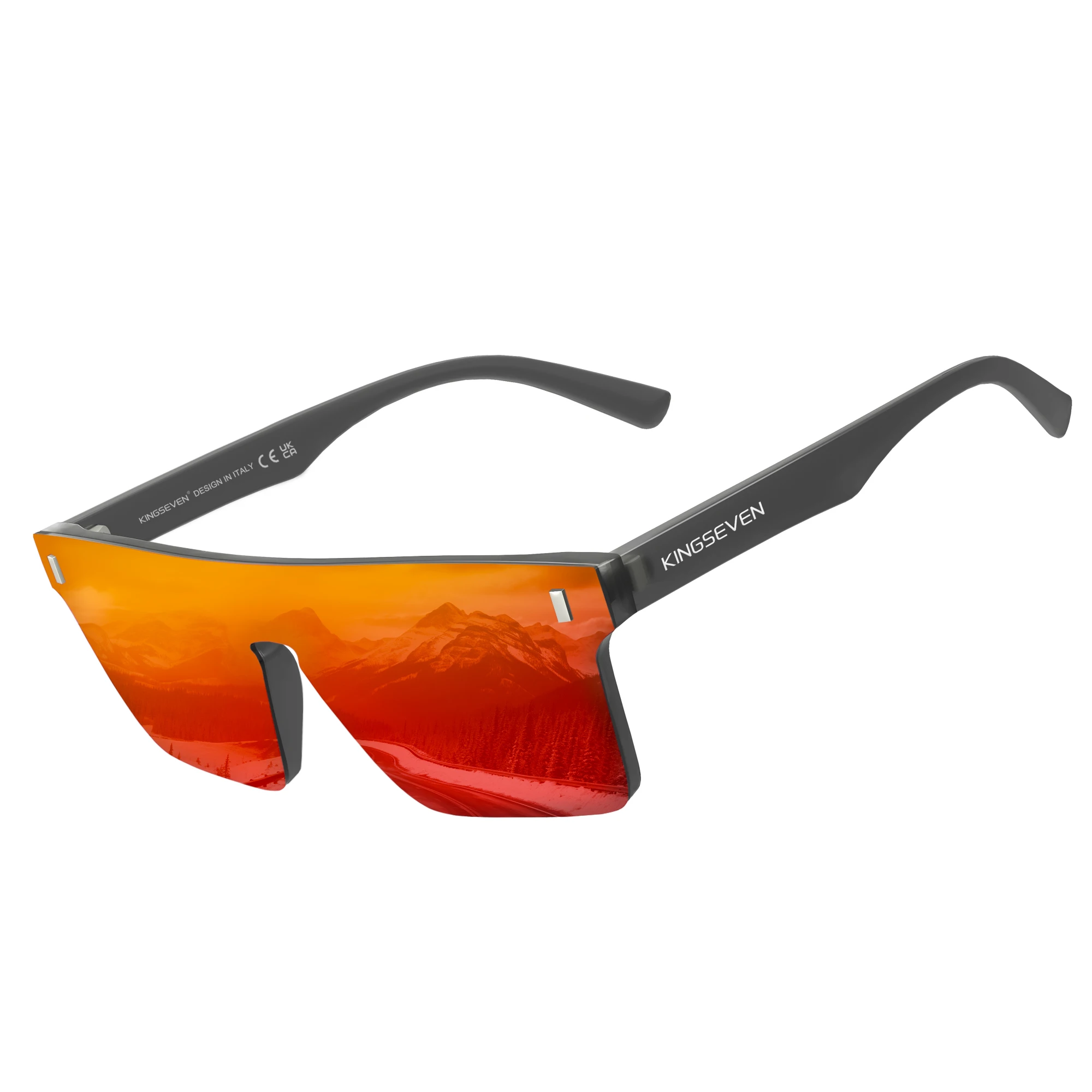 KINGSEVEN Neue Mode-Design frauen Gläser Randlose Sonnenbrille Großen Rahmen Polarisierte Männer Retro Sonnenbrille – Detail 6