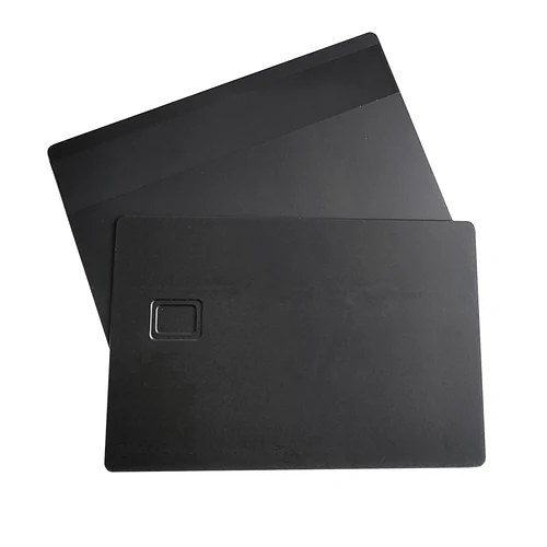 Imagen 2 del producto Tarjetas de visita de acero inoxidable, 1 Uds., con ranuras para chips y tarjetas de Control de acceso de membresía de Metal con banda magnética, sin barra de firma