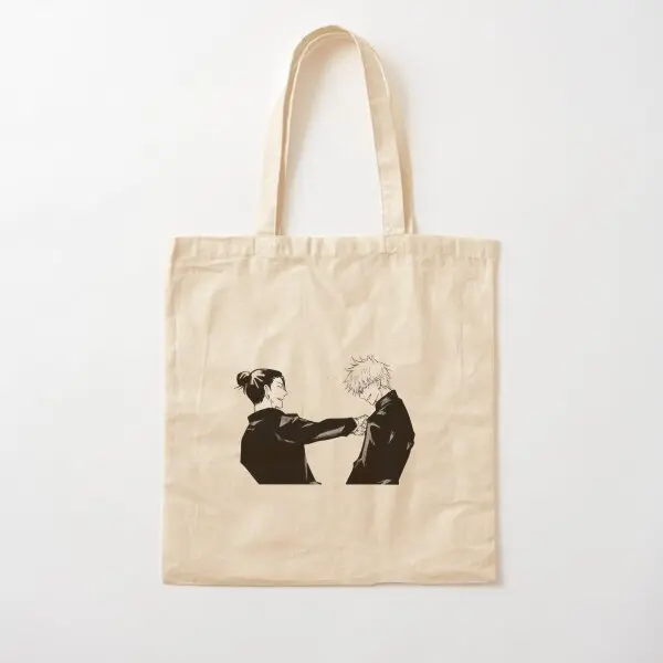 Gojo And Geto Satosugu Cotton Canvas Bag Fabric Fashion Shoulder Bag Shopper Travel Tote Printed Ladies Women Grocery Designer