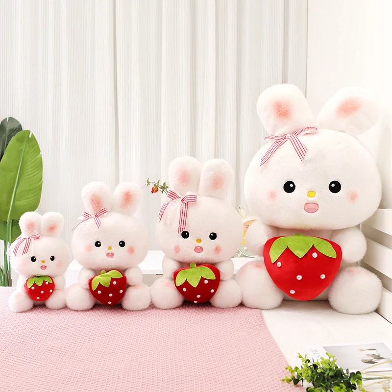 40-50 cm Kawaii Aardbei Konijn PlushToys Gevuld Schattige Dieren Plushie Kussen Mooie Pop voor Meisjes Verjaardagscadeautjes home Decor