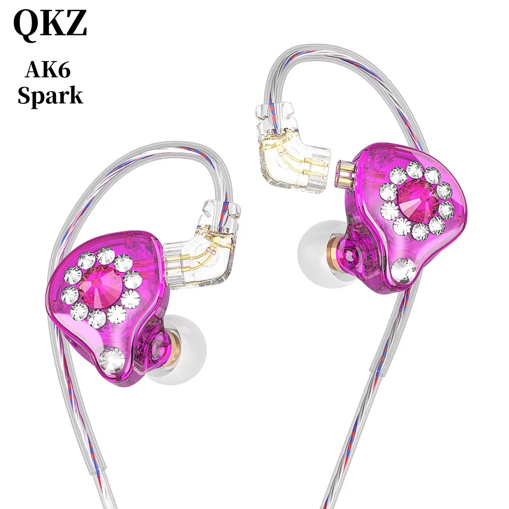 QKZ AK6 Spark Universal HIFI Earphones for Live Streaming Mobile Phone Broadcast Monitoring Long Meter Special Earphone