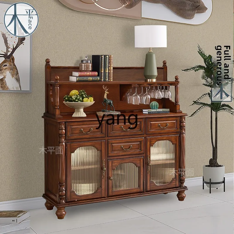 xyy side cabinet all solid wood dining cabinet simple double-layer high cabinet storage household