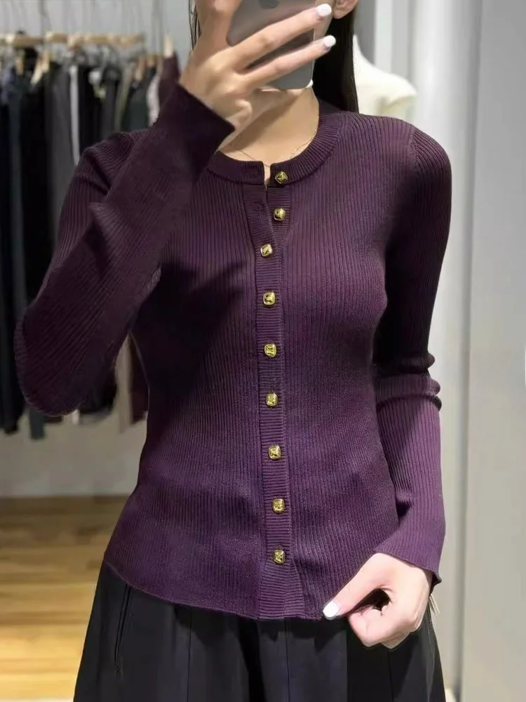 

Sli Slim Fit Knitted Long Sve round Ne Open Cardigan Single Button Autumn Top Faionable Unique Quali Woolen Coat