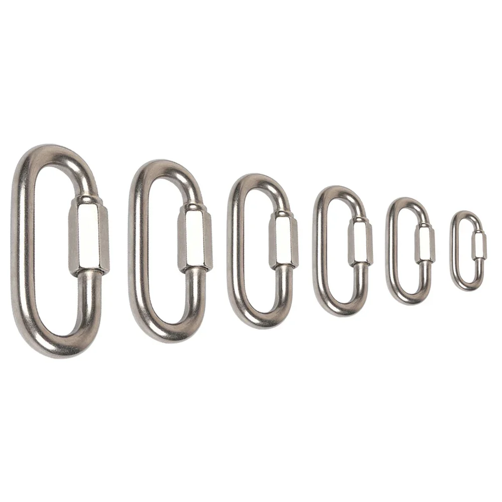 Multifunctional Stainless Steel Screw Lock Quick Links Climbing Gear Carabiner