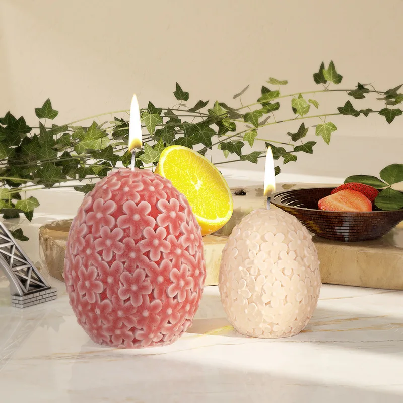 

Carving Flower Egg Silicone Candle Mold Catharanthus Ball Soap Resin Plaster Mould Chocolate Cake Ice Making Set Home Decor Gift