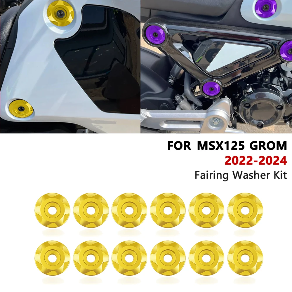 For Motorcycle Accessories Fairing Washers Kit Screw Side Panel Garnish Washers Grom MSX125 MSX 125 2024 2023 2022