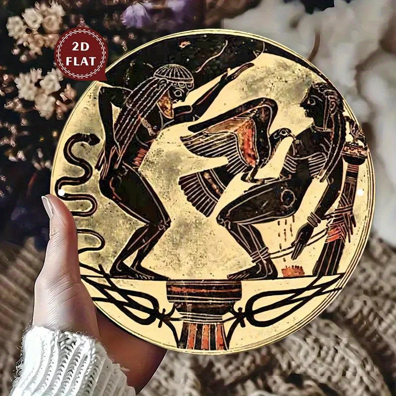CIFBUY Vintage Greek Gladiator Aluminum Wall Art Waterproof Durable Home Living Room Wedding Birthday Decor