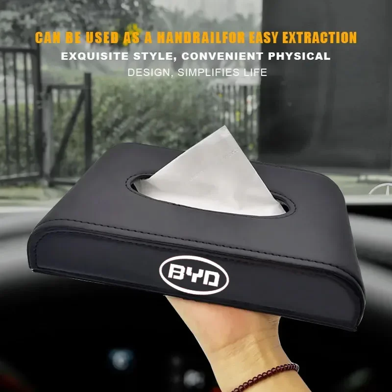 

Car interior Leather Tissue Box Multifunctional storage box For BYD Atto 3 Yuan Plus F3 E6 G3 F0 I3 Ea1 Song Max Tang Dmi G6 Qin