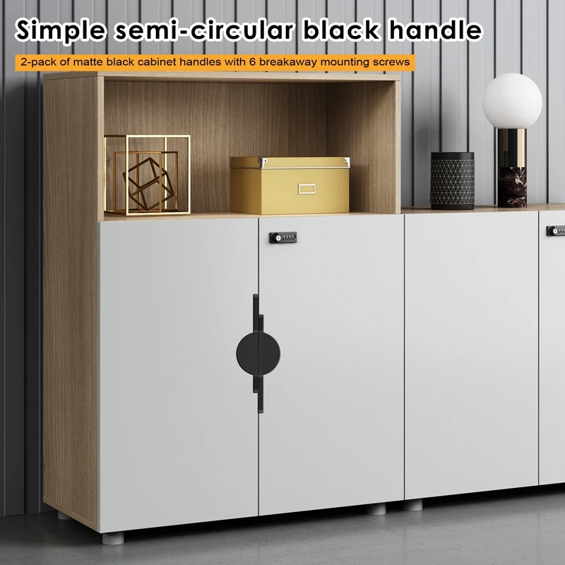 Simple Semi-Circular Black Handle Nordic Style Cabinet Door Cabinet Drawer Cabinet Zinc Alloy Handle