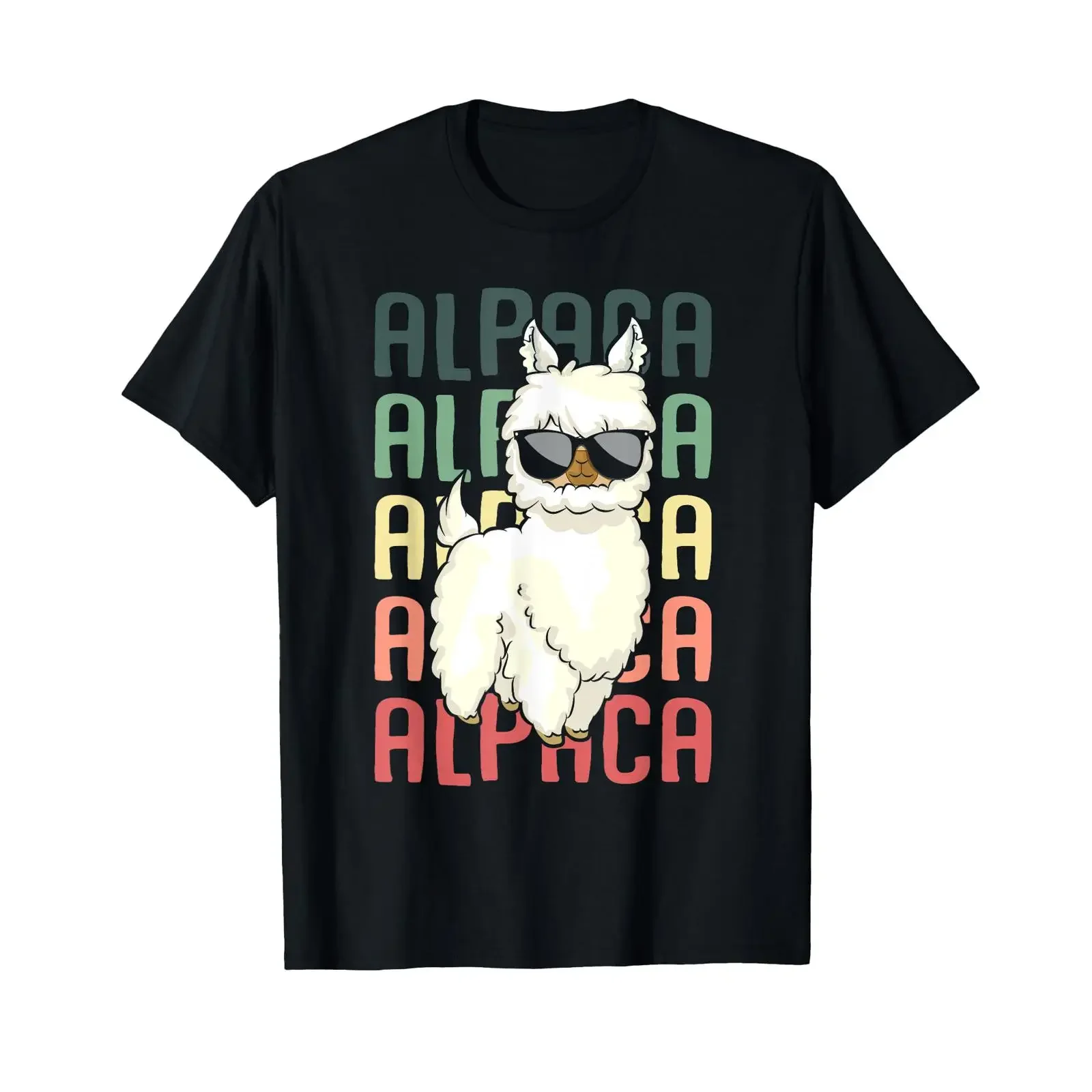 Llama T Shirt Retro Style Alpaca vintage Washed Unisex Comfortable Stylish designer clothes homme Versatile graphic
