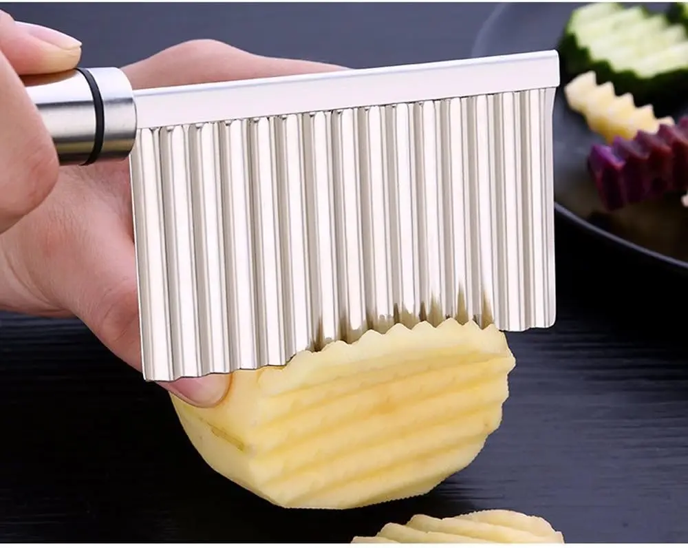 Wavy French Fry Cutter, Creates Perfect Crinkle Cuts. 23cm, Stainless Steel, Professional Tool - Image 5