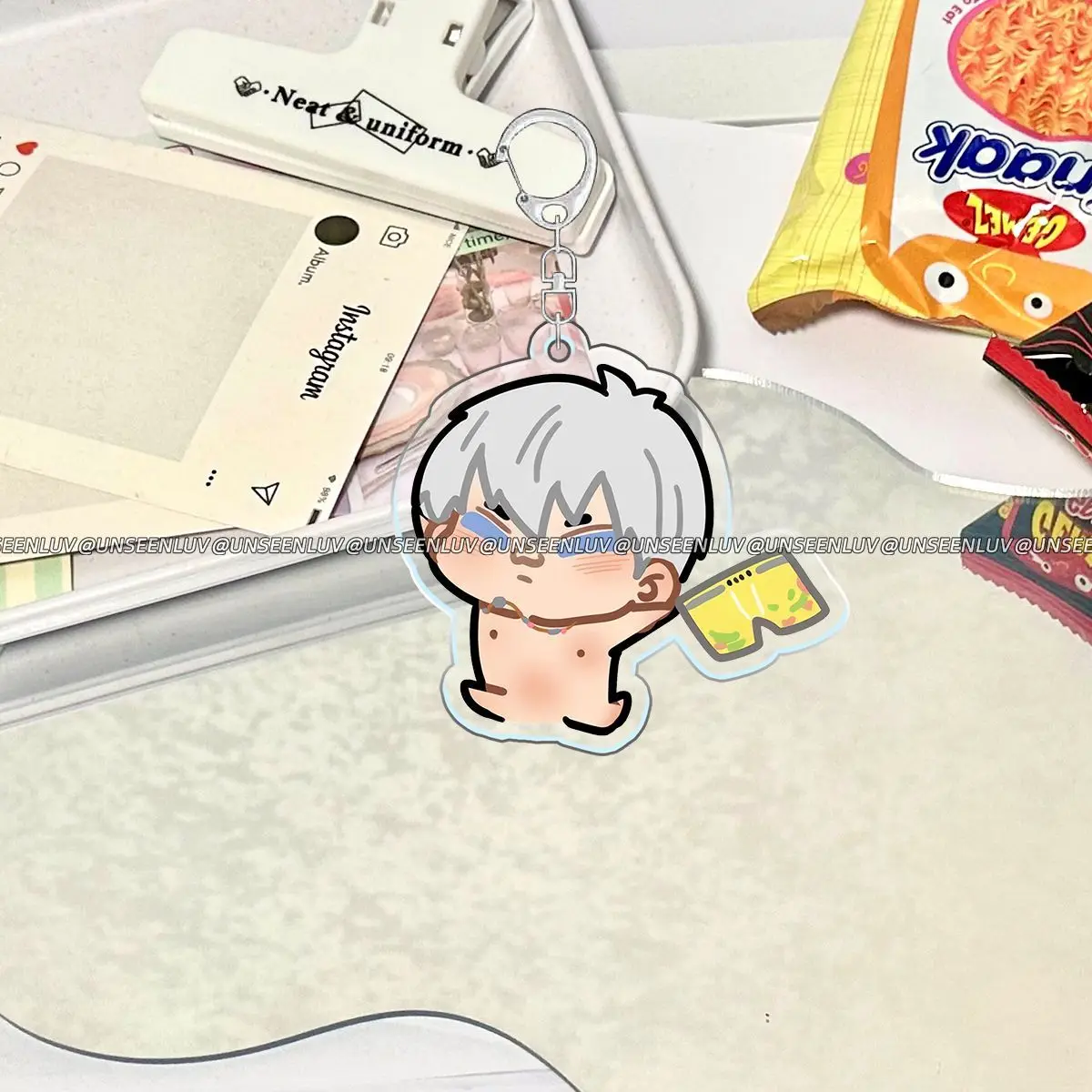 5個セット アニメ ラブ＆ディープスペース カレブ アクリルキーホルダー 漫画 車 バッグ ペンダント ギフト かわいい クリエイティブ バッグチャーム 友達へのプレゼント キーリング