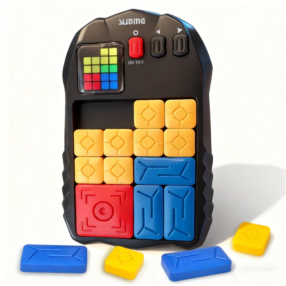 

Электронная головоломка с раздвижными блоками с несколькими выховами и светодиодным экраном, портативная обучающая игра для детей, для развития логики и