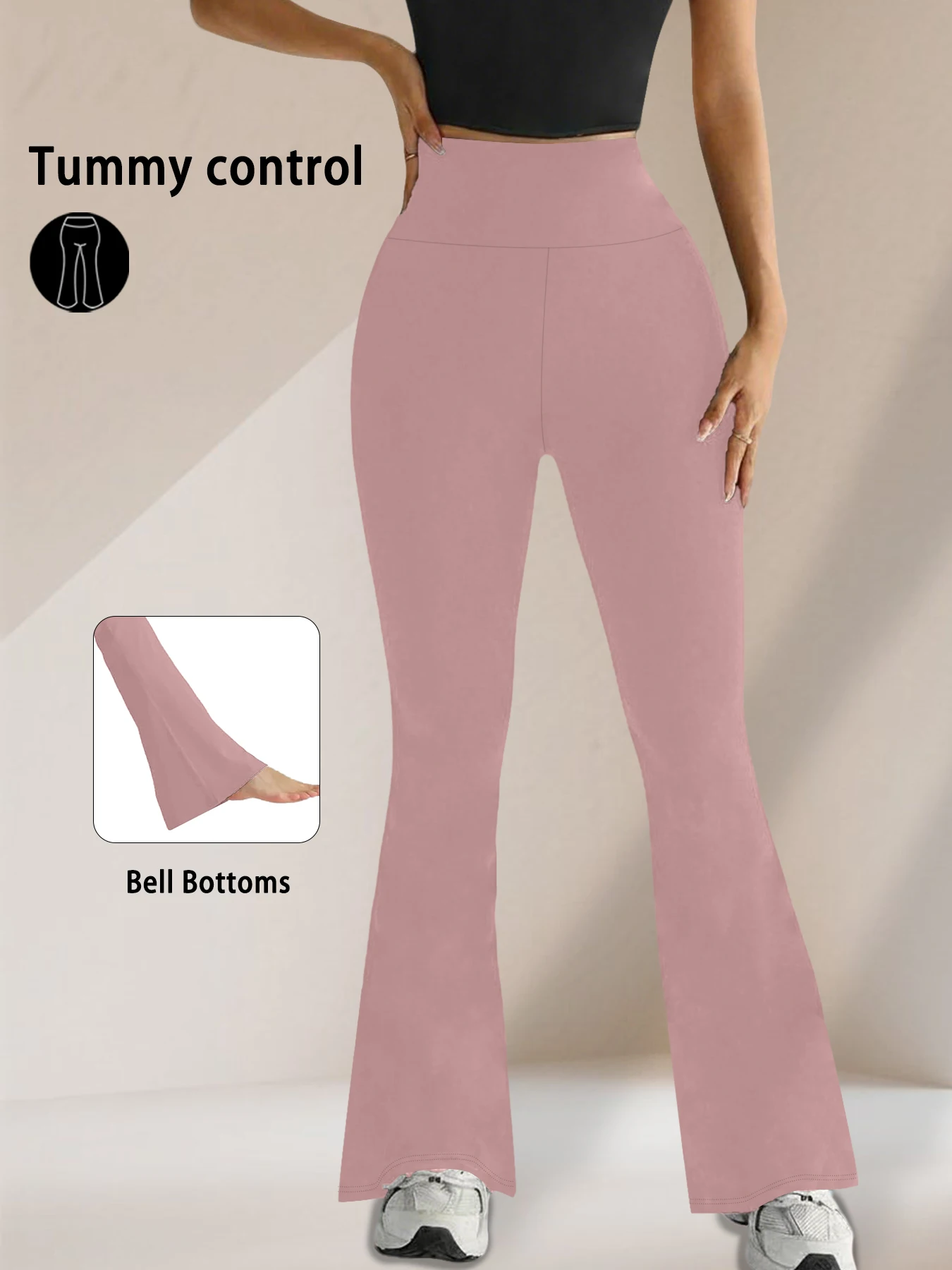 

Women's Super Soft Flare Pants High Waisted Tummy Control Workout Yoga Leggings Bell Bottoms
