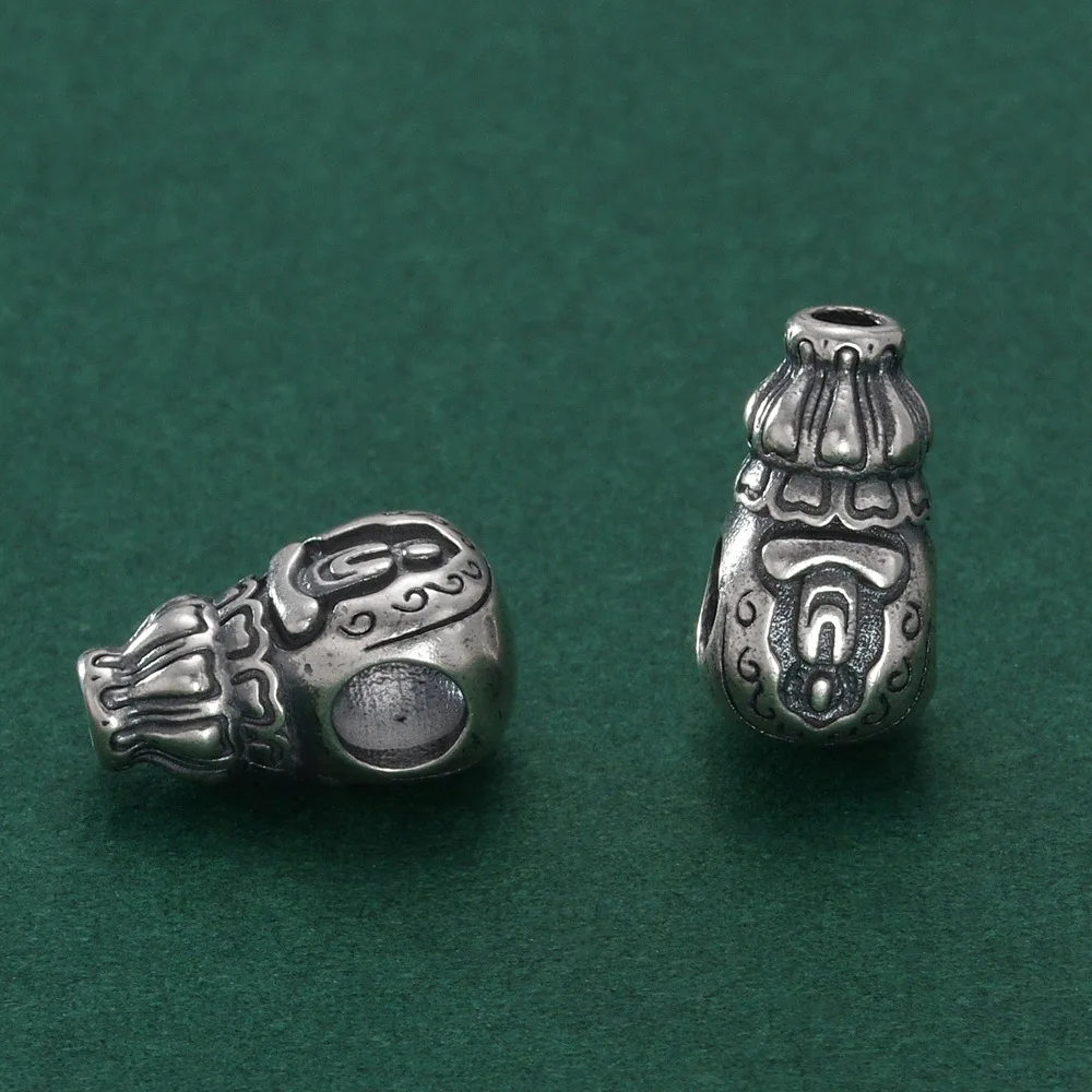 100% 925 Silver Tibetan Buddha Guru Bead Buddhist Prayer Beads Mala Three-way Bead 6