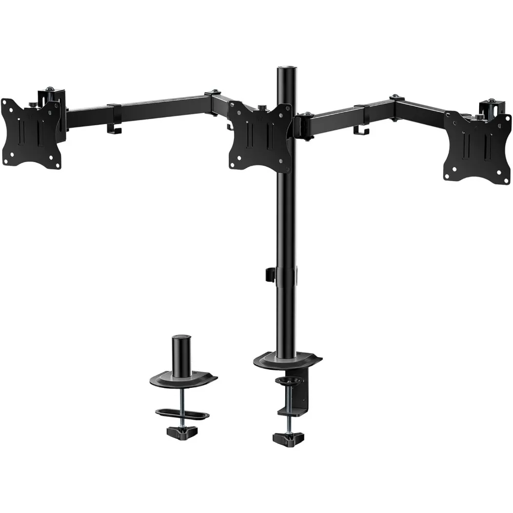 

Triple Monitor Mount, Heavy Duty Triple Monitors Stand for 13-27 inch Screens, Adjustable 3 Monitor Desk Mount with Swivel