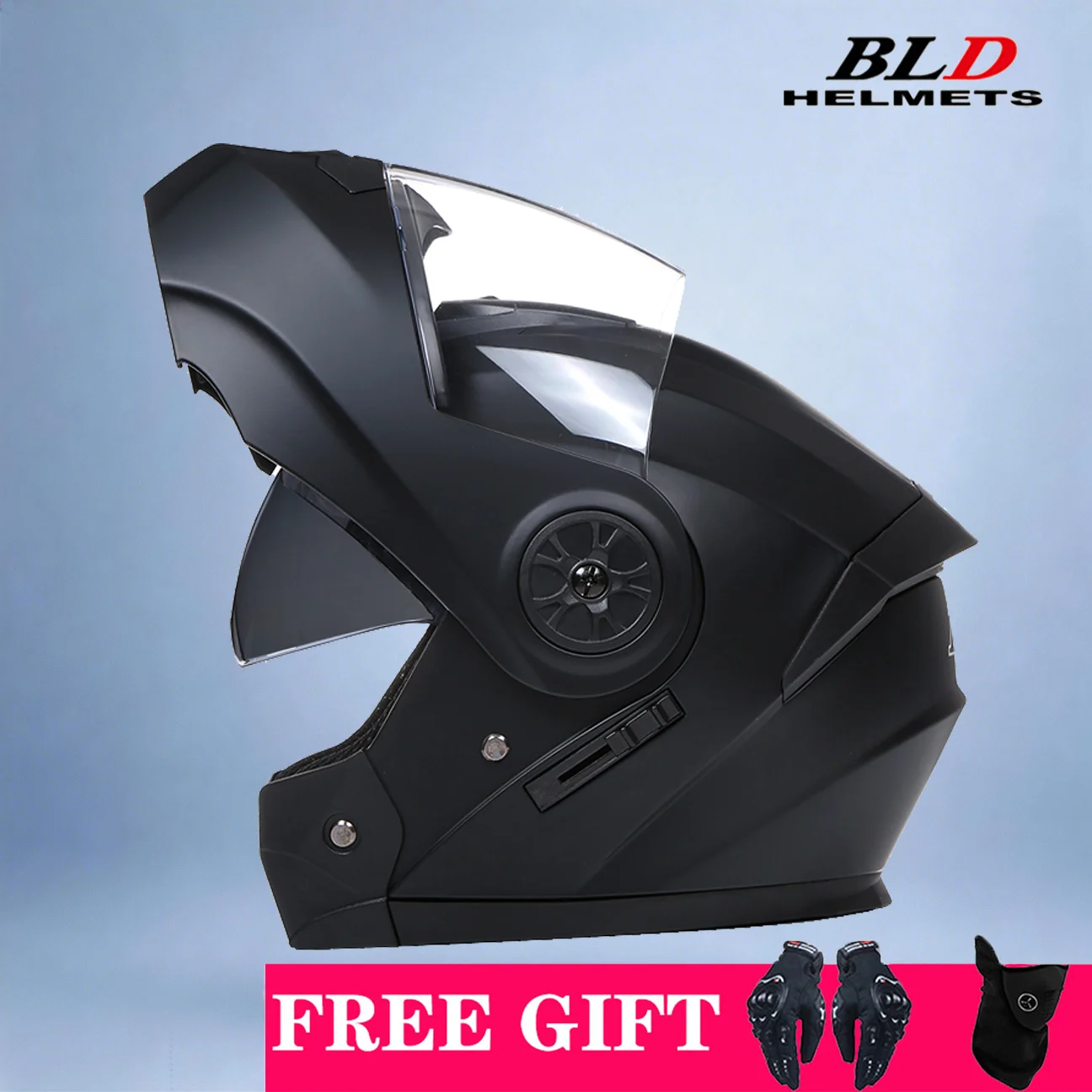 BLD Flip Up Helmets Dual Visor Cruiser Casco Street Safety Electric Bike Safety Anti-Fog Fashion Unisex Adult Ventilated