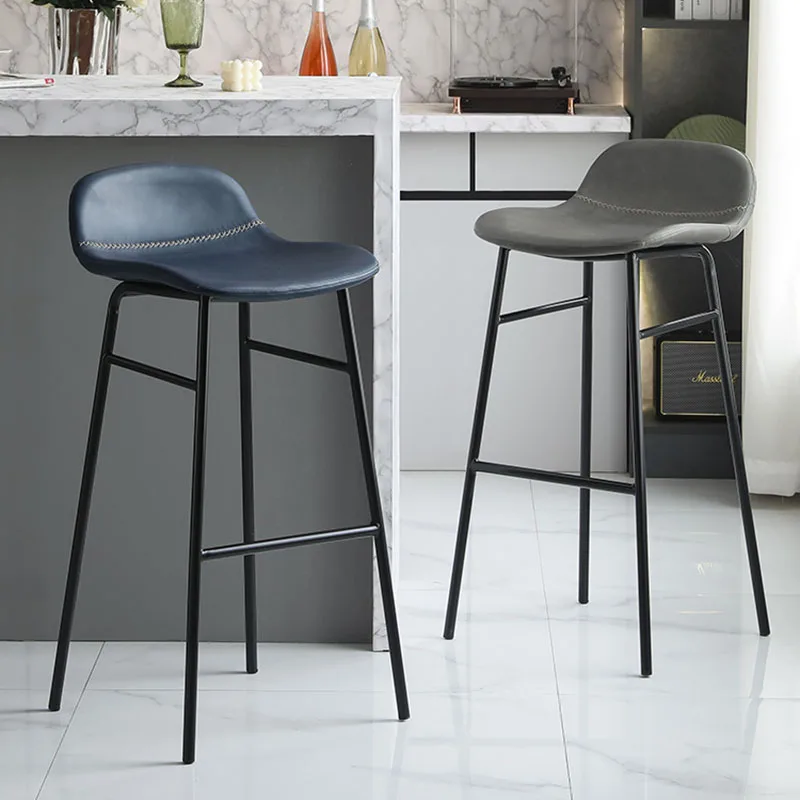 

Accent Kitchen Counter Bar Stools Home Reception Nordic Minimalist Bar Stools Luxury Modern Metal Taburetes De Bar Furniture HY