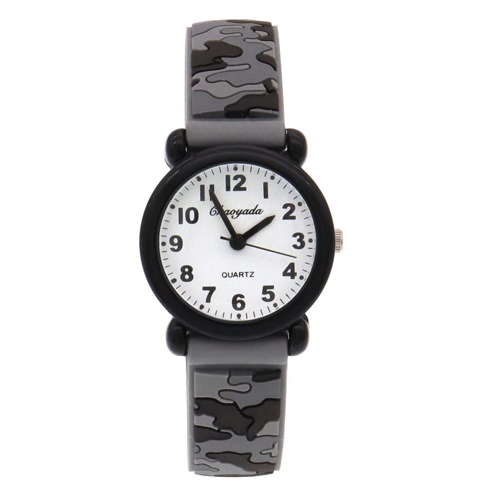 Reloj de cuarzo con correa de camuflaje para niños, cronógrafo de pulsera con diseño de dibujos animados, estilo deportivo, ideal para estudiantes, niños y niñas, envío directo