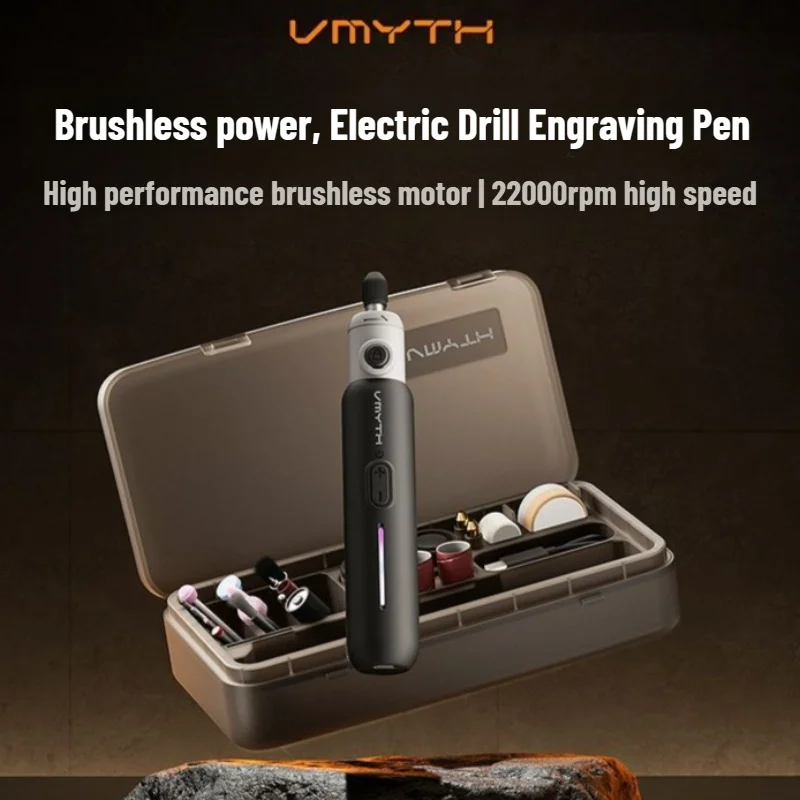VMYTH IPenE3 Wireless Electric Drill Engraving Pen 3.7V 12000-22000r 8-speed Adjustment Colored Lights Mini Grinder Rotary Tools