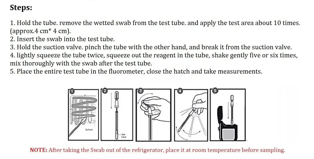 Picture 7: 2026  ATP Fluorescent Quick Swabs for Water or Surface Testing 20/Pack Portable Hygiene Test Swabs  HOTSELLING