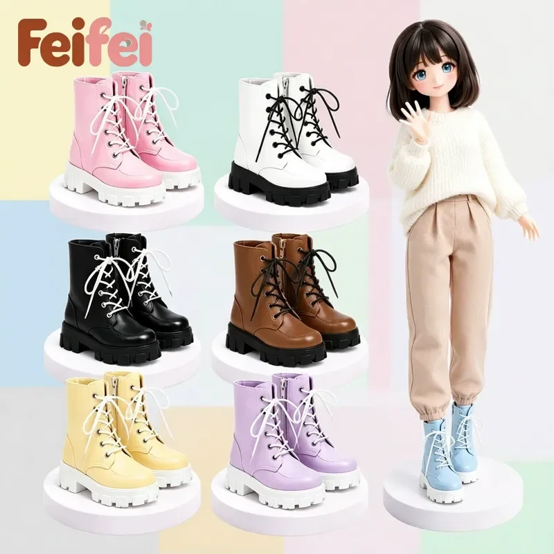 1/6 Bjd Doll Shoes Accessories Fashion Knee‑High Boots Versatile Vintage Boots Ob22 Ob24 Babi Supermodel Doll Cool Dress-Up