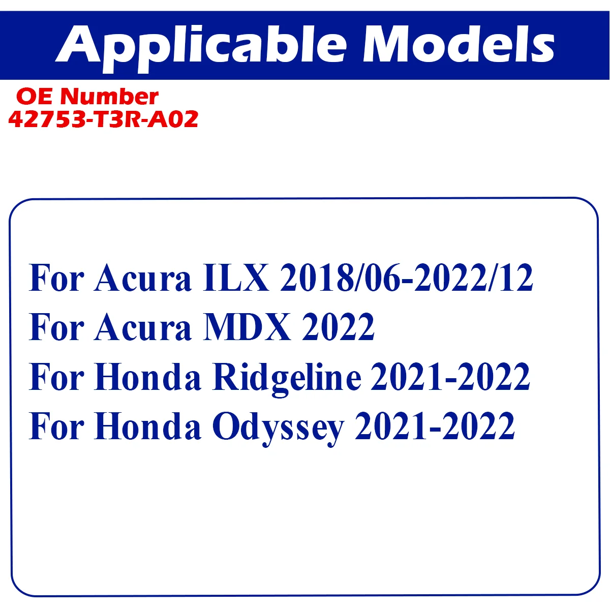 42753-T3R-A02 TPMS Tire Pressure Sensor For Acura ILX 2018/06-2022 MDX 2022 Honda Ridgeline Odyssey 2021-2022 42753T3RA02 433MHz