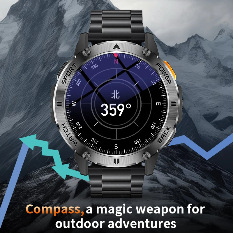 LIGE Nuovo Outdoor Militare Astuto Della Vigilanza Degli Uomini 1.53 "AMOLED Schermo GPS trackr Impermeabile Bluetooth chiamata Sport Bracciali Per Xiaomi