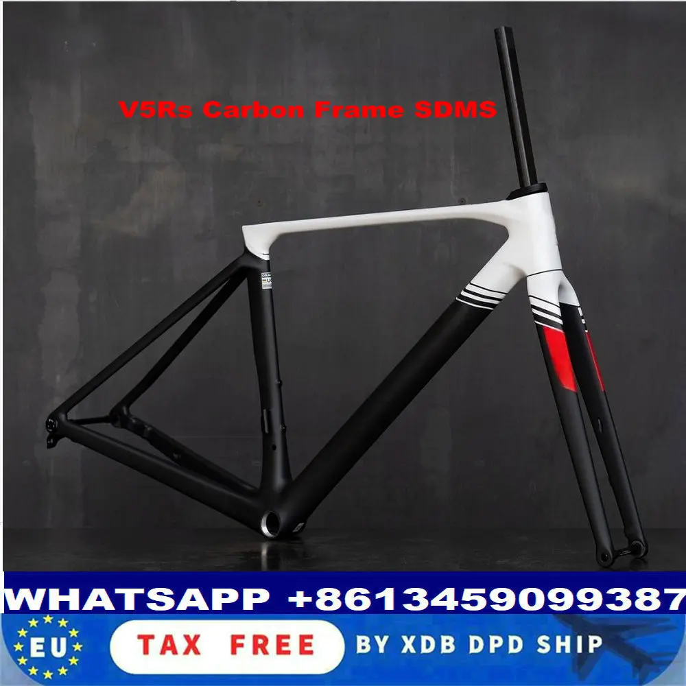 V5Rs Road Bike Frameset VRWC- White with World Champion color , T1100 Carbon Fiber, Full Internal Routing T47 BB