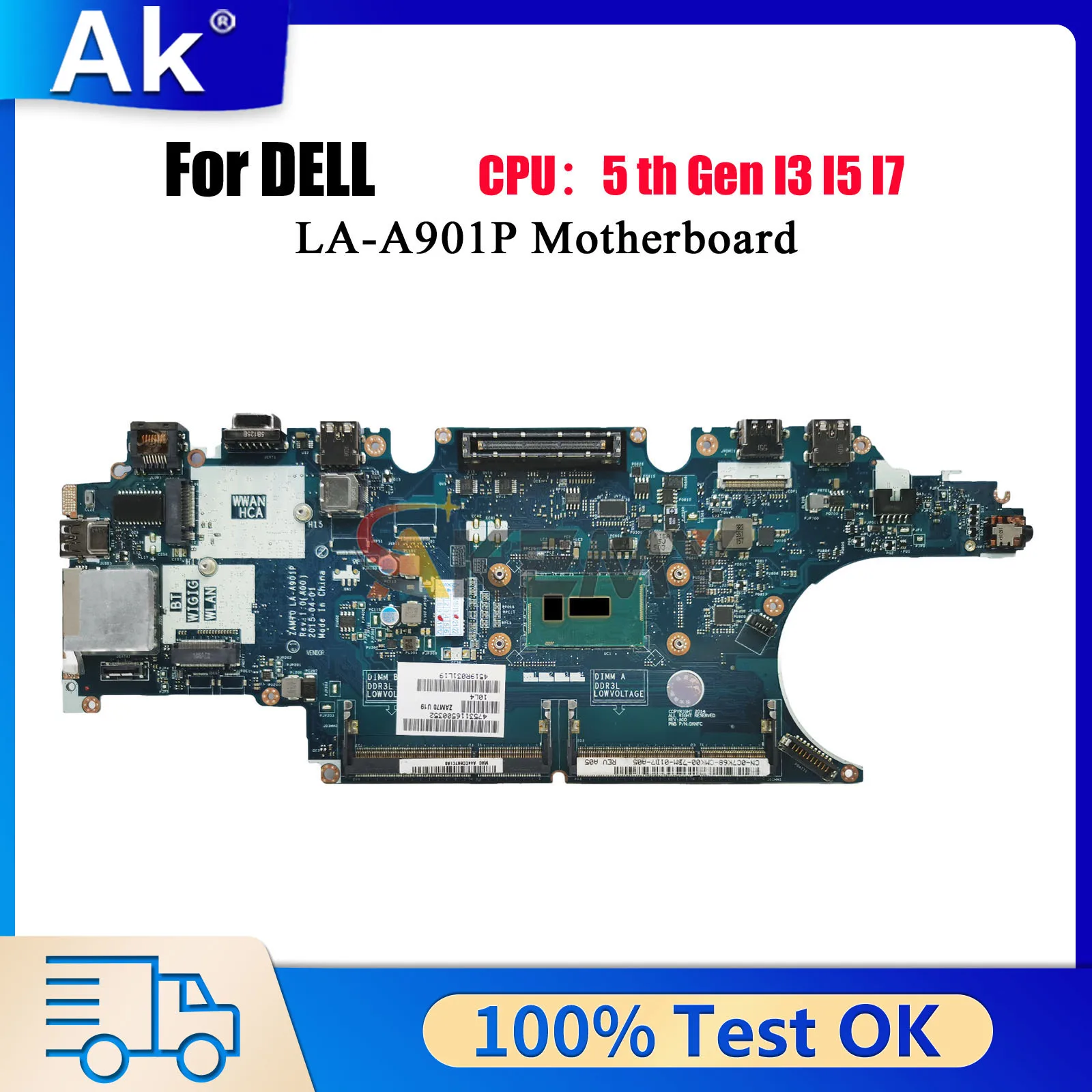 

LA-A901P Mainboard For Dell Latitude E5450 5450 CN-0X4VXX 07YWD9 0C7K68 00J6V1 0PVYKY Tested OK