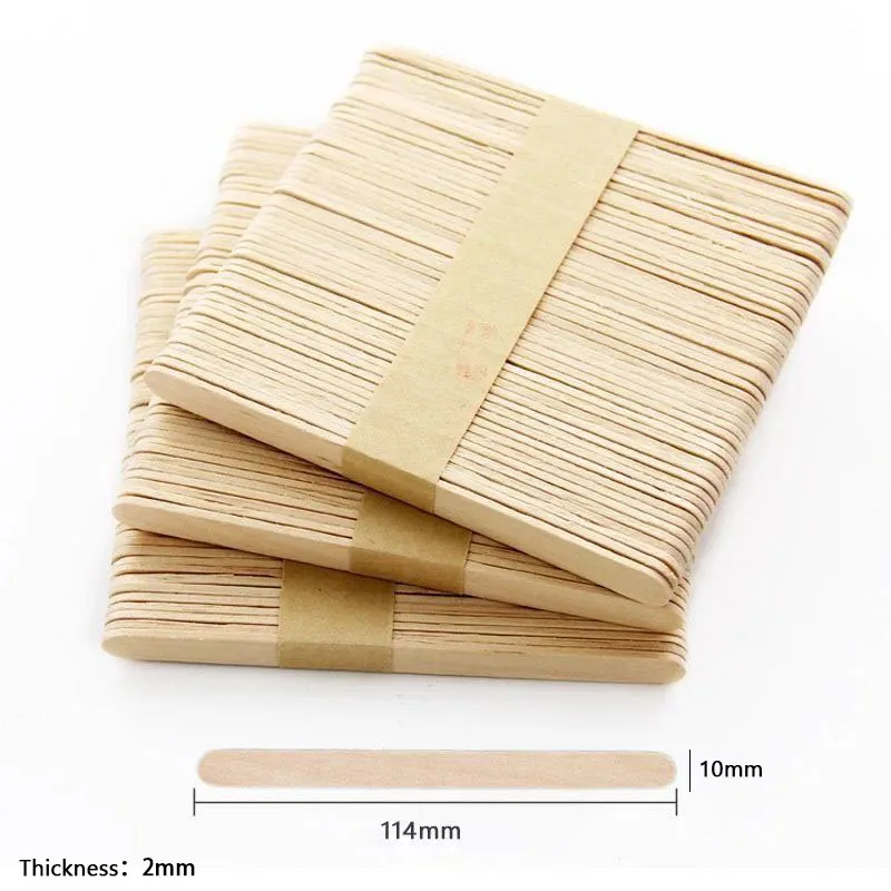 50/100pcs Woodiness Popsicle Sticks Natural Wooden Pop Wood DIY Frozen Stick Confection Ice Cream Sticks Popsicle Accessories