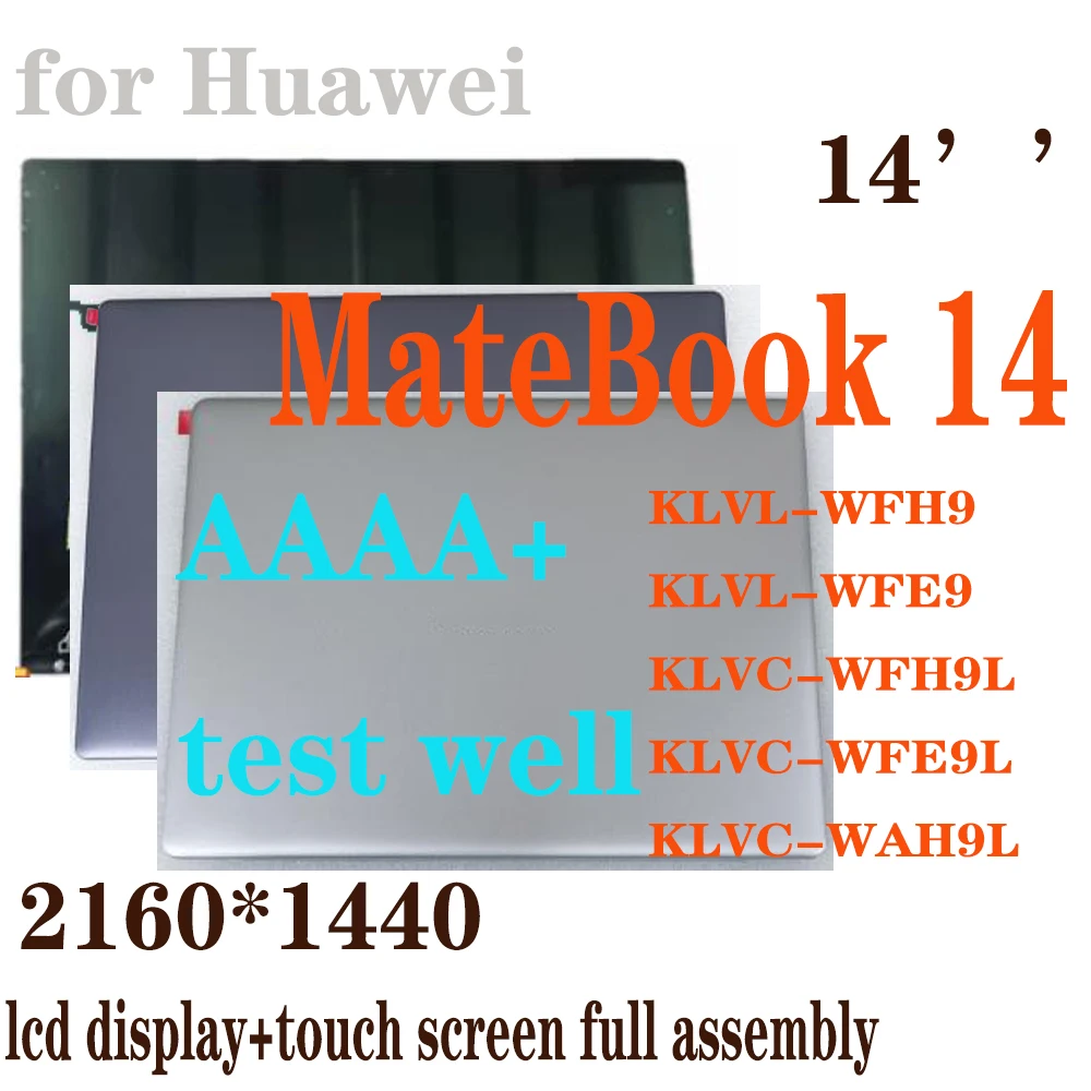 14'' New for Huawei mateBook 14 LCD Display Upper Half Screen Assembly KLVL-WFH9 KLVL-WFE9 KLVC-WAH9L Touch Screen Digitizer