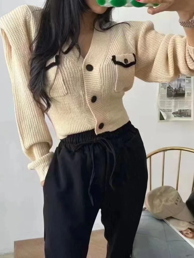 كارديجان قصير متعدد الاستخدامات من الصوف المحبوك JL، تصميم شعبي للتنقل اليومي، أزياء عصرية للربيع والخريف والشتاء، سترة نسا...