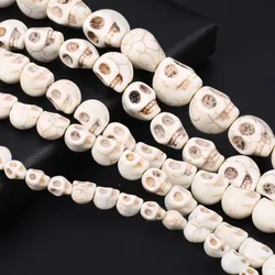 White Skull Turquoises Beads Natural Stone Beads for Jewelry Making DIY Bracelet Necklace Earring Accessories 10x8mm 20pcs