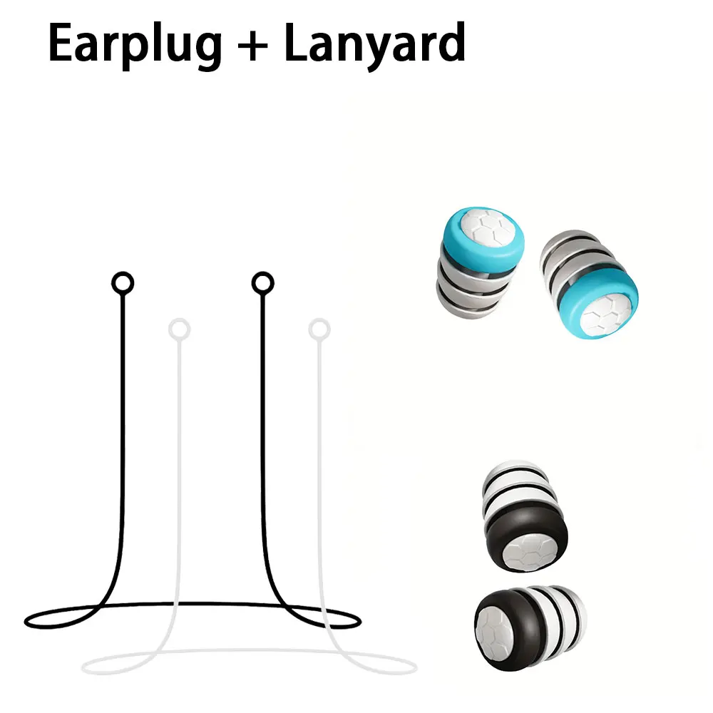 2 Pairs Waterproof Noise Blocking 3-Layer Earplugs Silicone Earplugs With Silicone Lanyard Reusable Skin Friendly For Bath Na