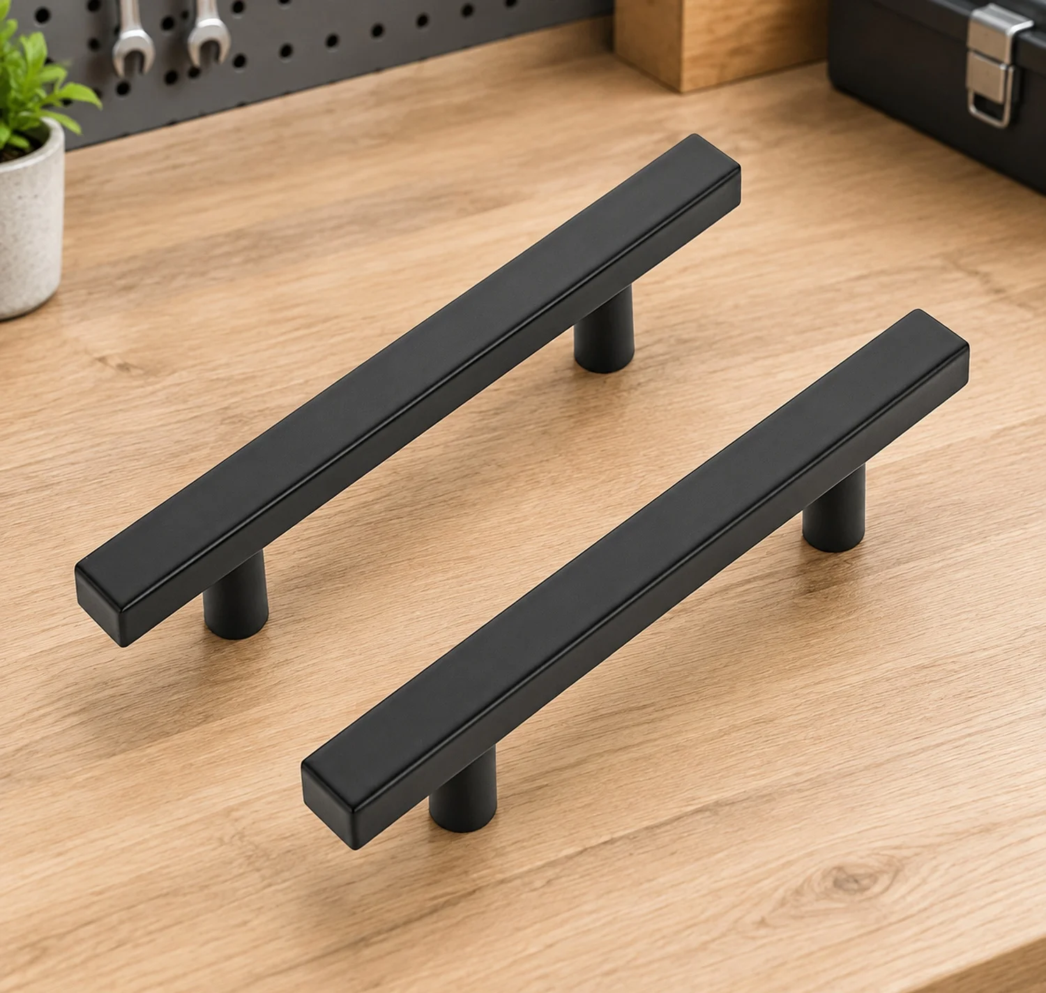Matte Black Square Cabinet Hardware Pulls 3 Inch 20 Pack