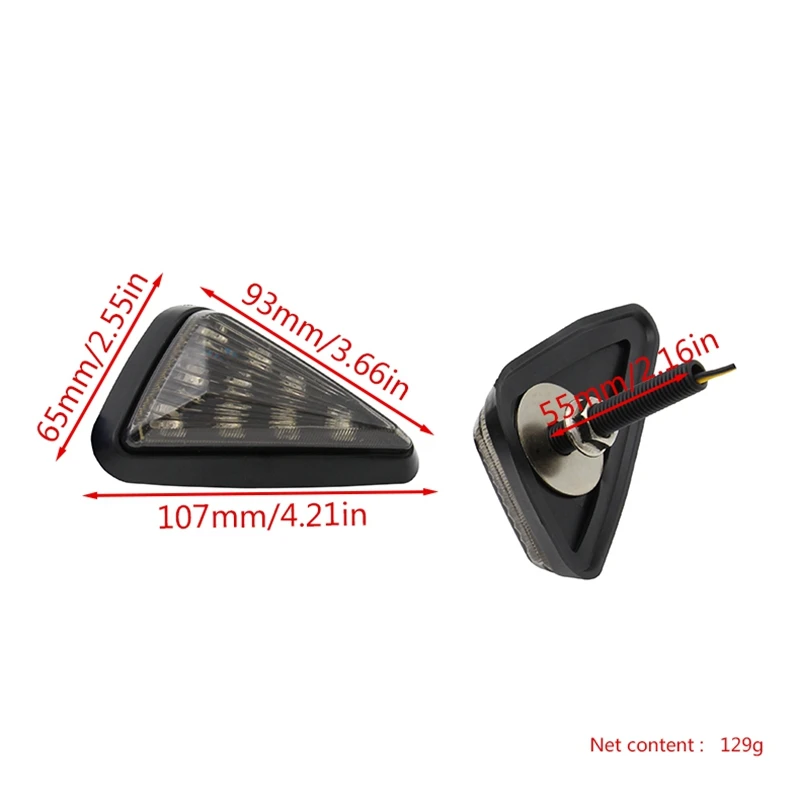 البوب 2 قطعة فلوش جبل مثلث على شكل LED بدوره مصباح إشارة ، 12 فولت دراجة نارية بدوره إشارات الضوء لسوزوكي هوندا ياماها