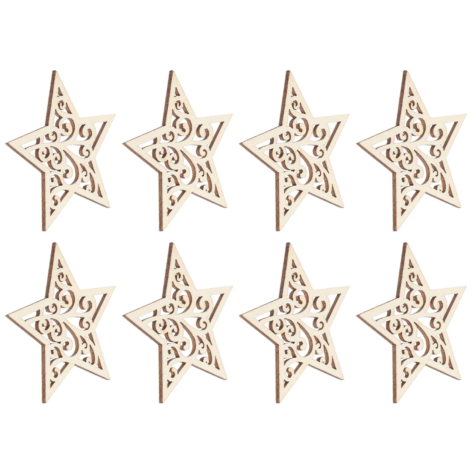 

50 Pcs Chips Stars for Crafting Crafts Cutouts Diy Wood Painting Decorative Beige Hanging