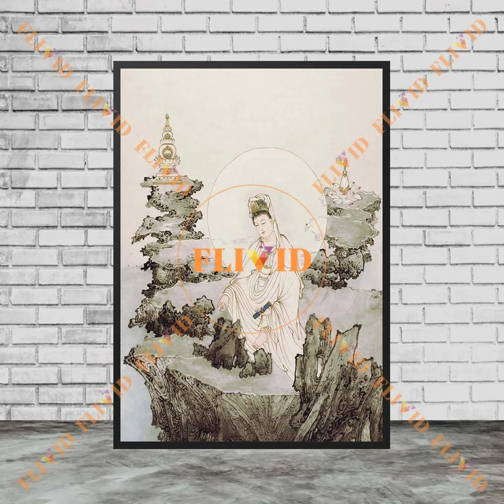 A Buddism Godness Guanyin Bodhisattva Poster Wall Pictures For Church Room Decor Posters Wall Art Canvas Painting Unframed