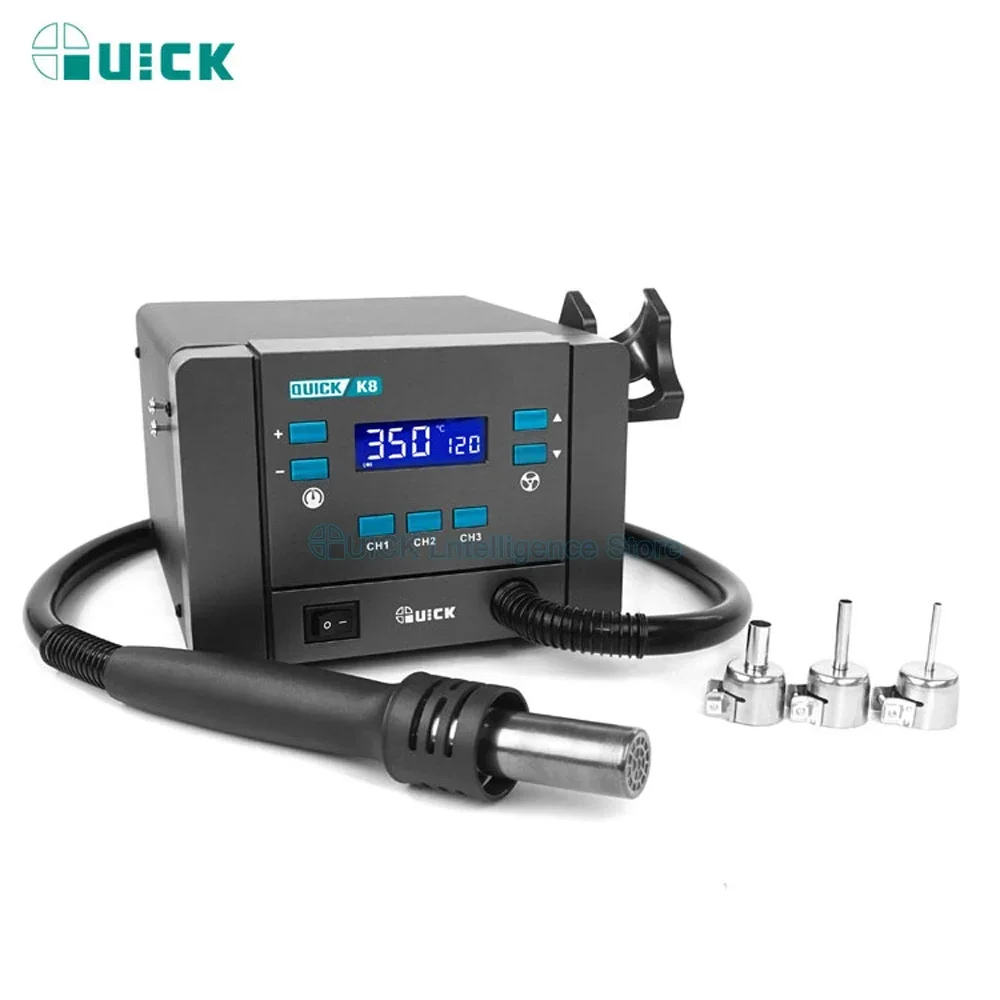 QUICK K8 1000W Hot Air Gun Station with Heater Bga SMD Rework Soldering Station Smart hot air desoldering station