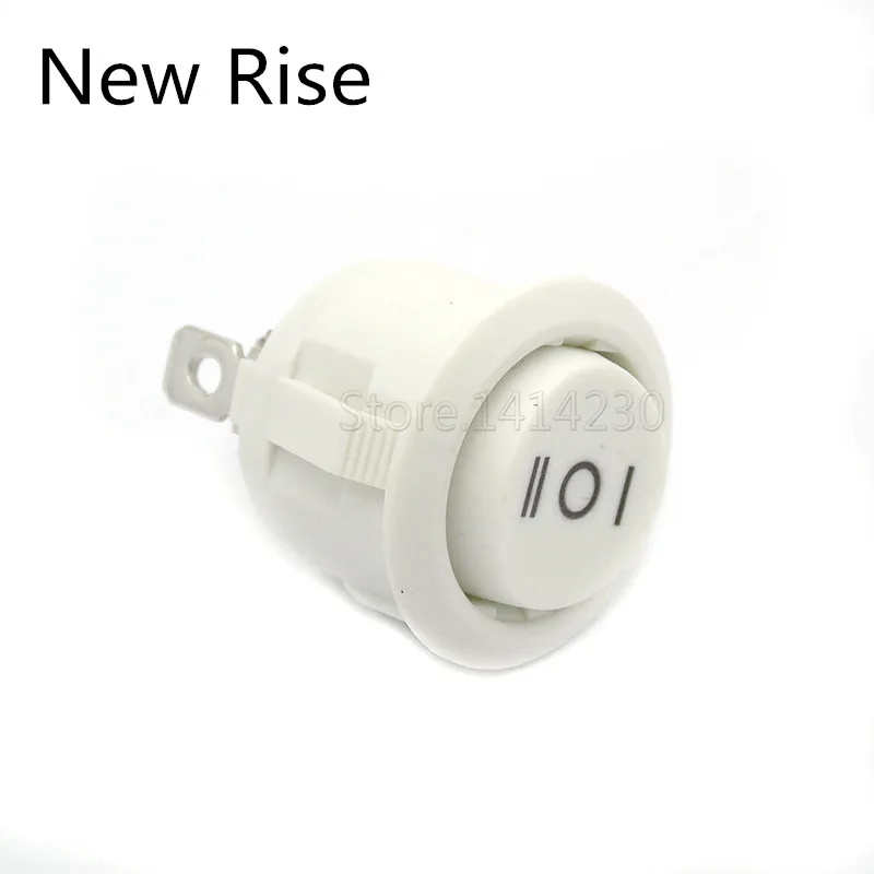 Round Rocker Switch White 3 Position SPDT Snap-in ON-OFF-ON 3 Pin Switch 10A 250VAC 6A 250V AC