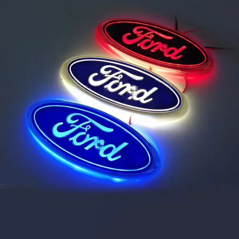 LED Light Car Front Hood Emblem Trunk Badge Decals Badge Sticker for Ford Fiesta Mustang Focus Fusion Explorer Kuga Ecosport