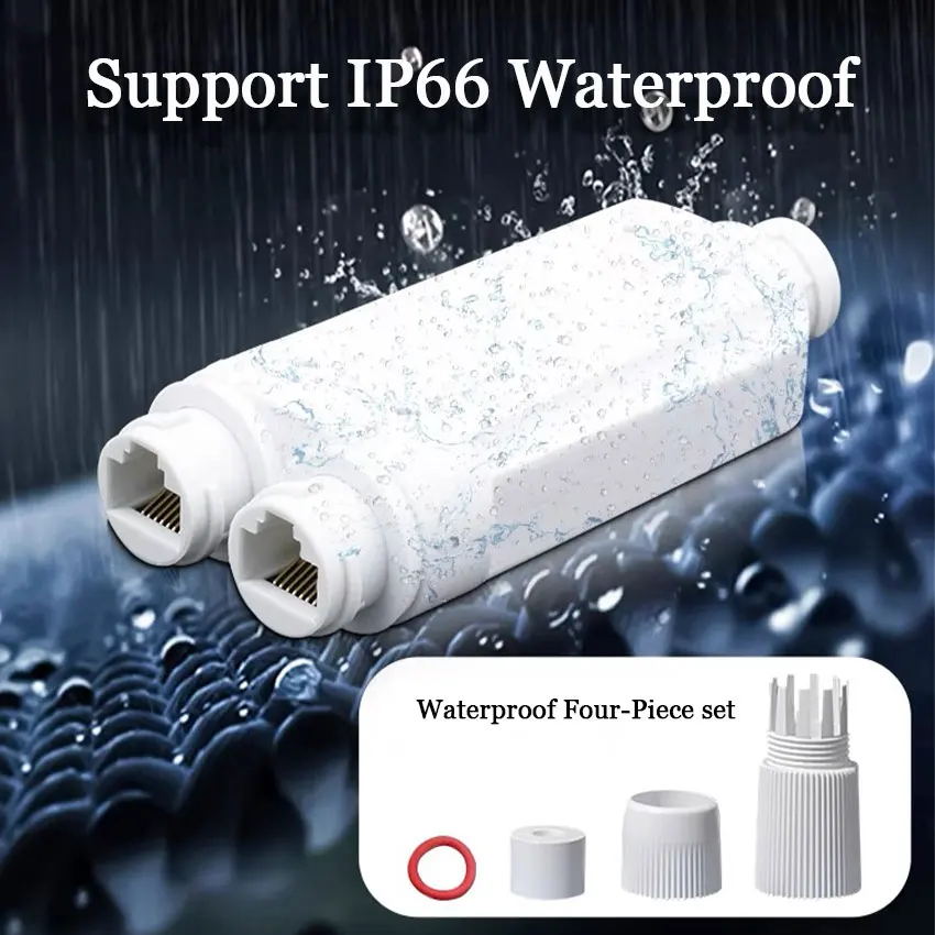 2 Port Waterproof POE Repeater IP66 10/100Mbps 1 to 2 PoE Extender with IEEE802.3af/at 48V Outdoor for POE Switch Camera