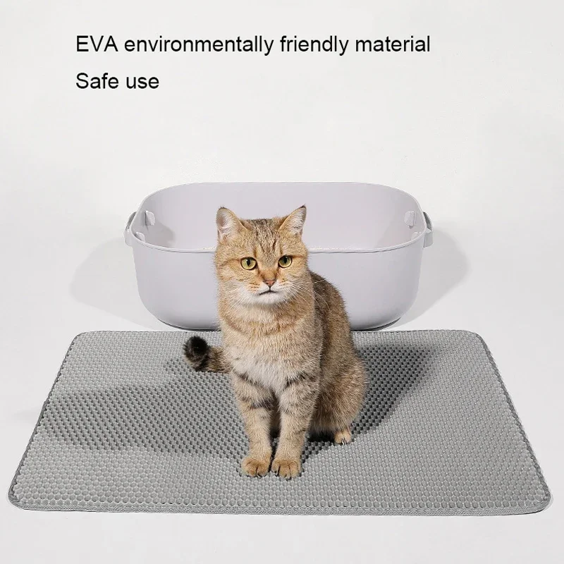 New Cat Litter Mat Water Urine Proof Double Layer Pet Foldable Cat Litter Trapping Pet Carpet Bed Pads For Cats Clean Supplies