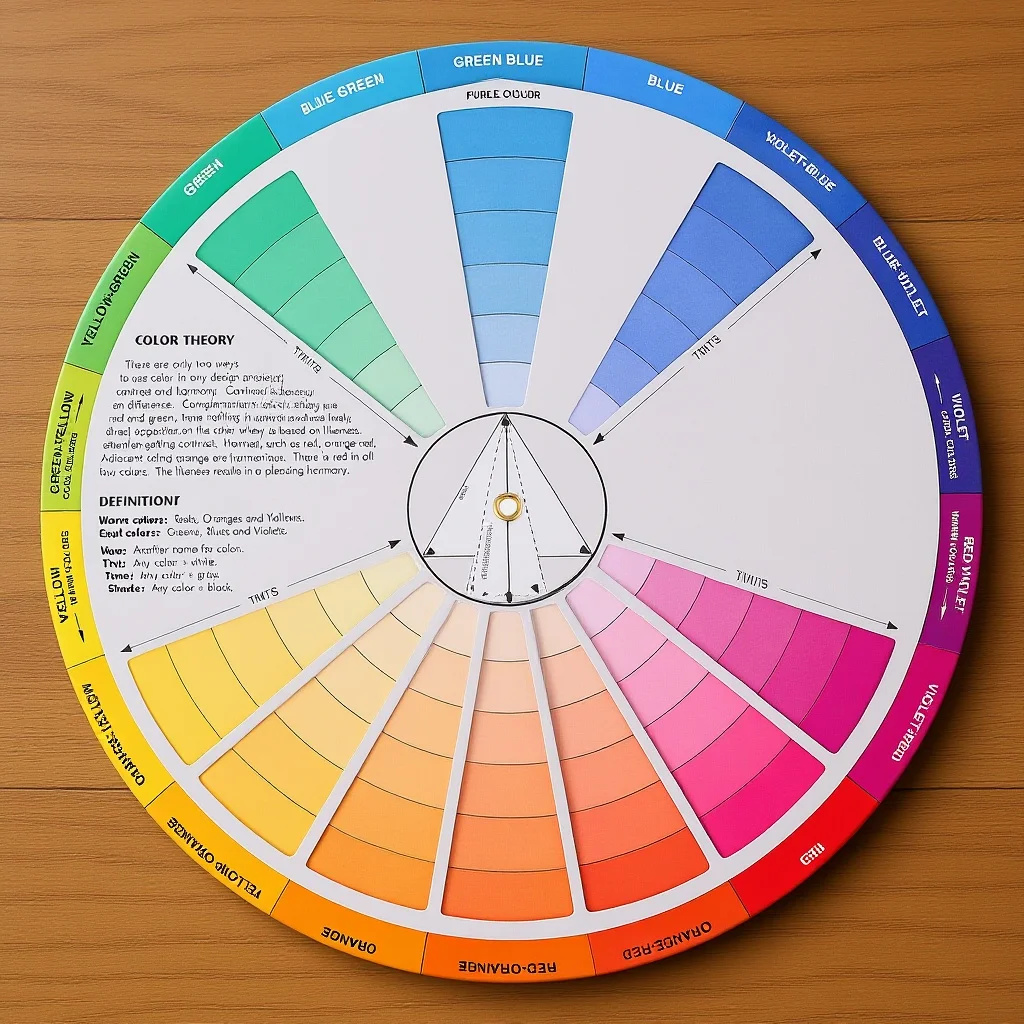 

Colour Guide Wheel Complementary Color Chart Gradient Rotation Board Color Mixing Tool for Art Design Makeup