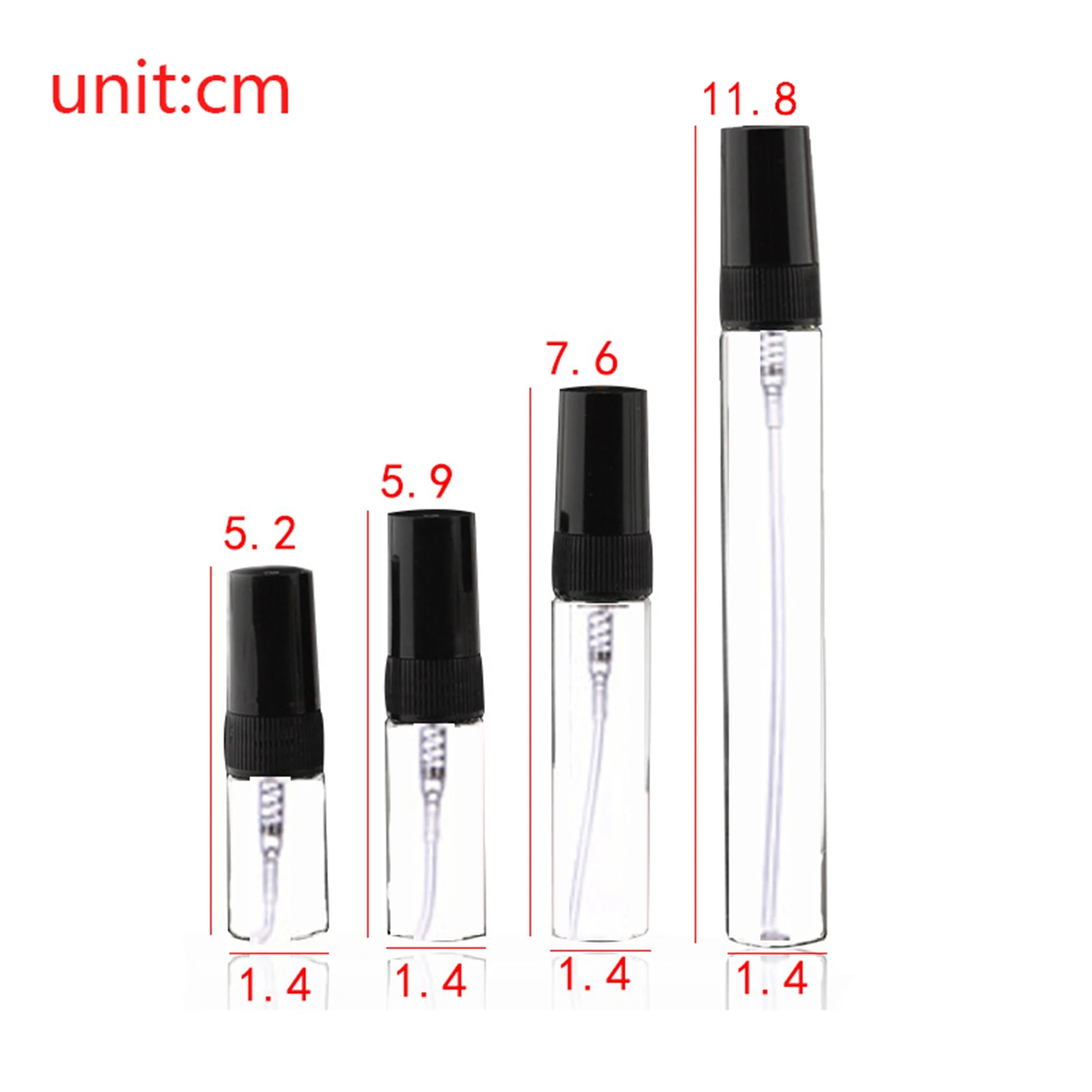 A52Q-20 Stück Mini Tragbare Glas-Parfümflaschen Reisegröße Leere Parfüm-Glassprühflaschen (2ml) – Detail 3