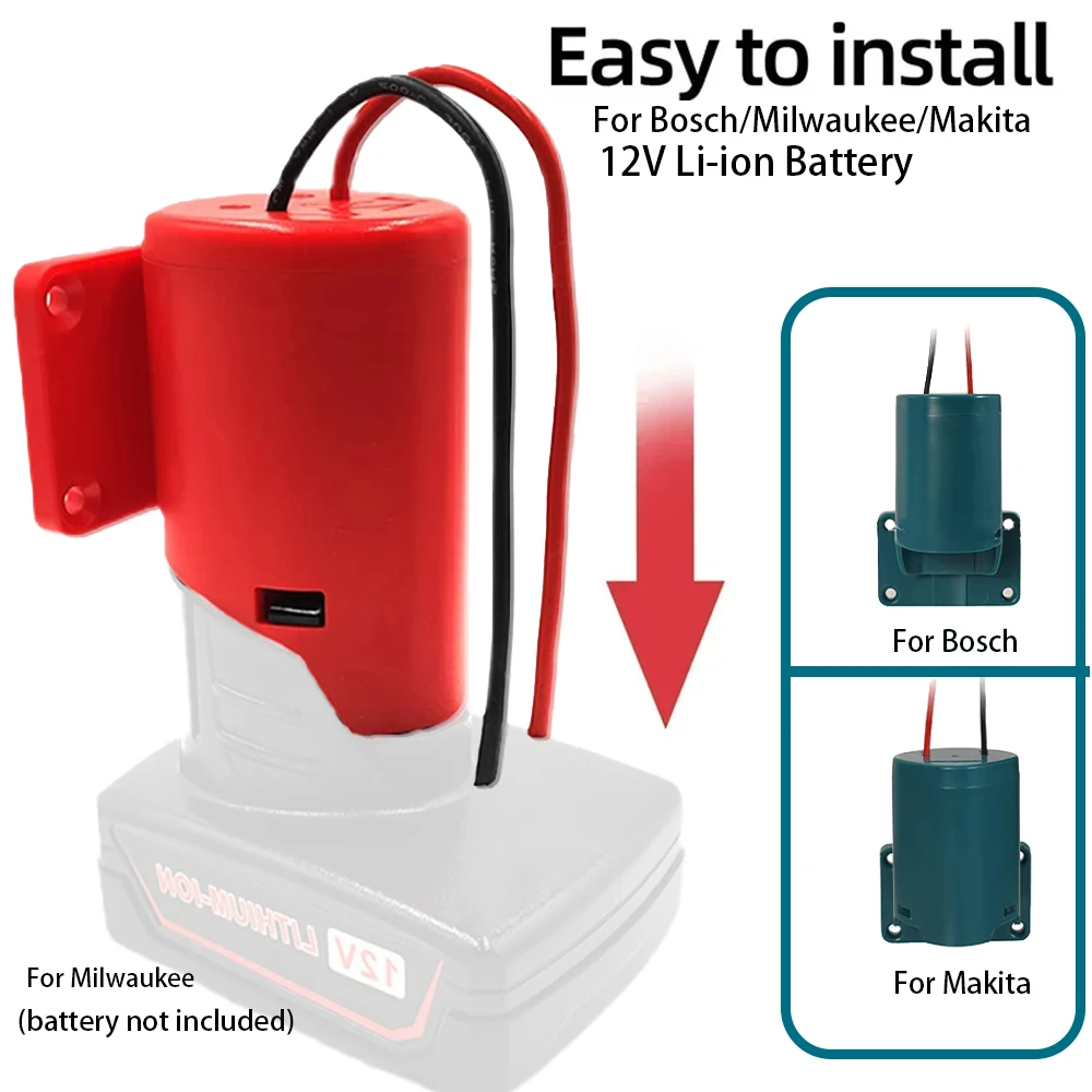 

DIY Adapter For Bosch/Milwaukee/Makita 12V Li-ion Battery External Power Supply DIY Connector Mount Bracket